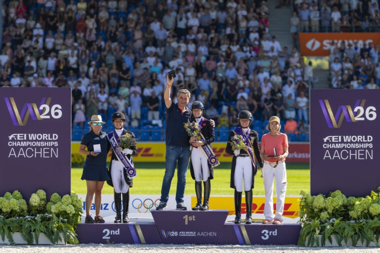 Charlotte Fry é campeã do GP Freestyle no adestramento do Mundial de hipismo; Brasileiros sobrevivem no cross country do CCE
