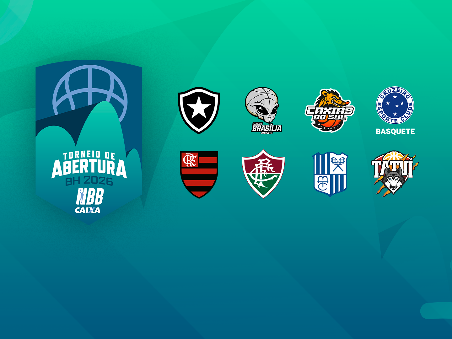 Imagem com emblema das oito equipes participantes