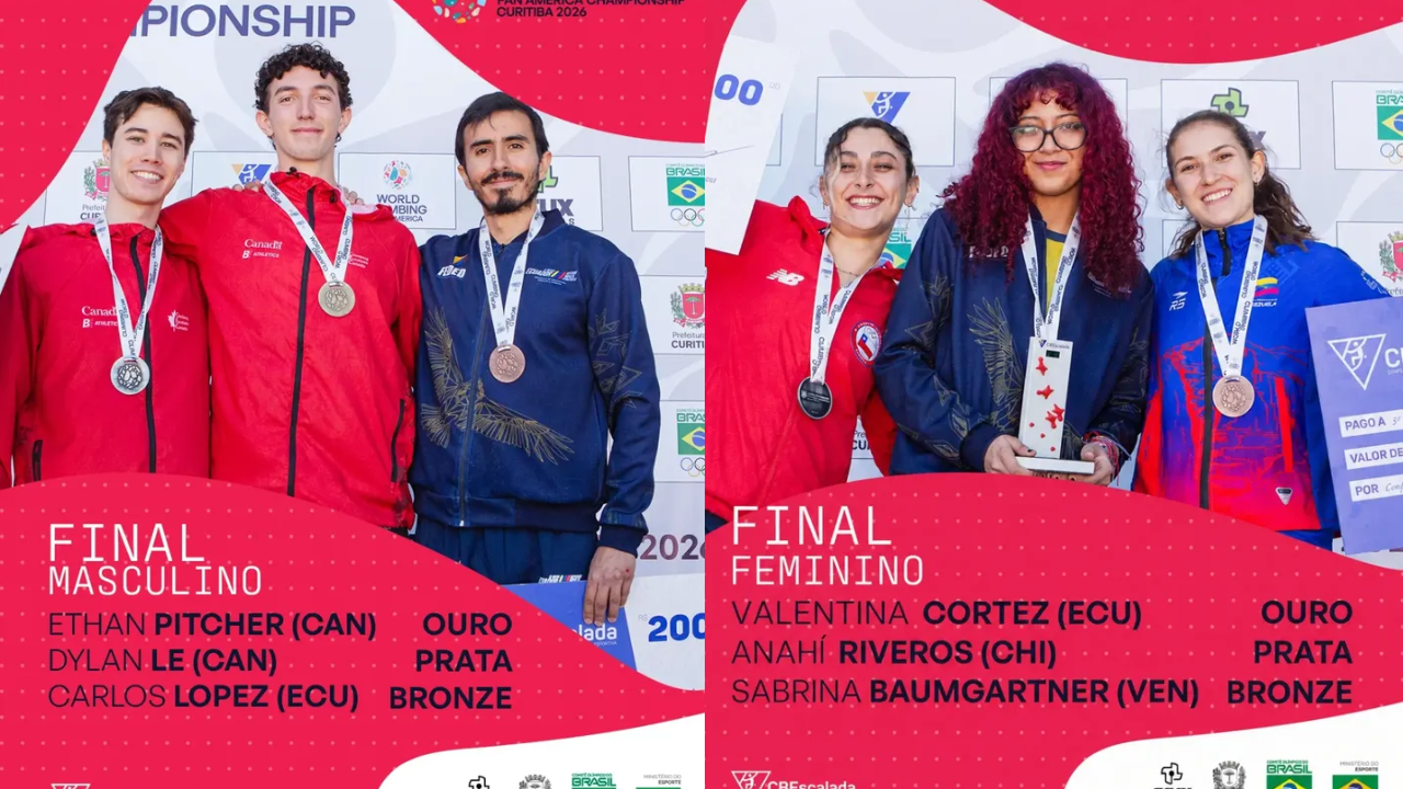 Vencedores do Pan-Americano de Escalada de Velocidade.