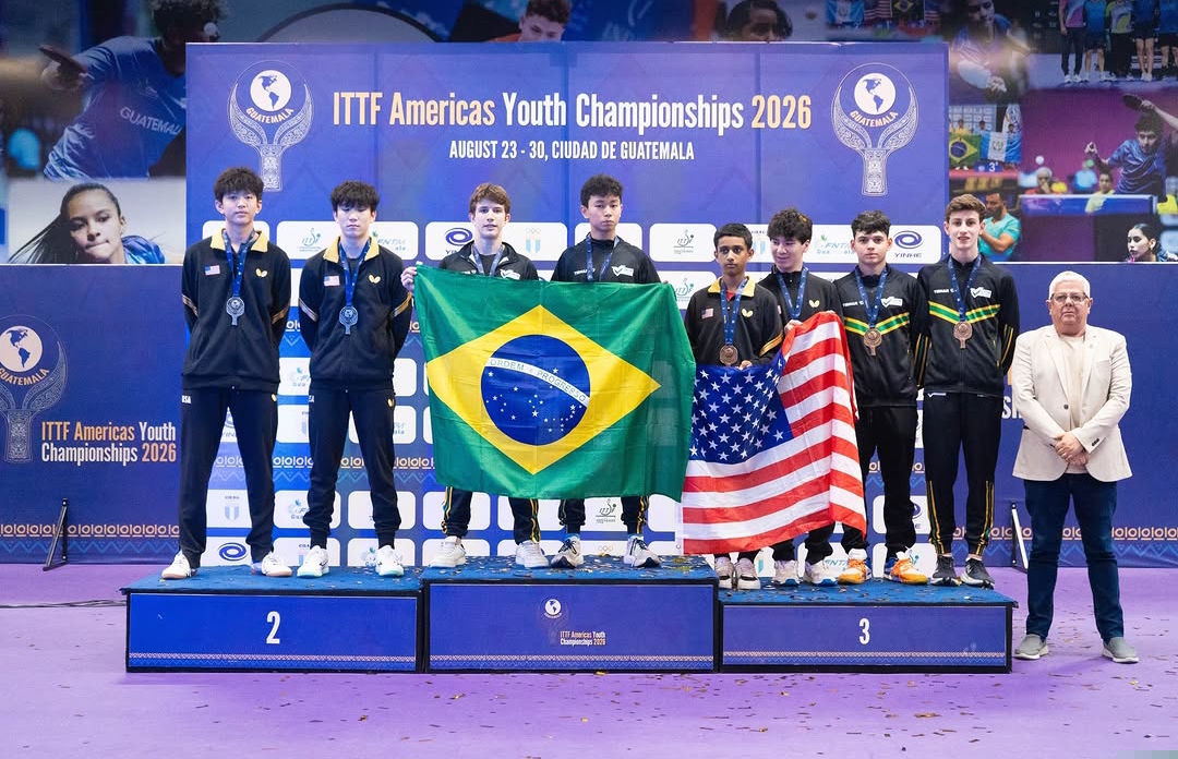 Com dois ouros e três bronzes, Brasil fecha o último dia do Campeonato Pan-Americano Sub-15 e Sub-19 de tênis mesa