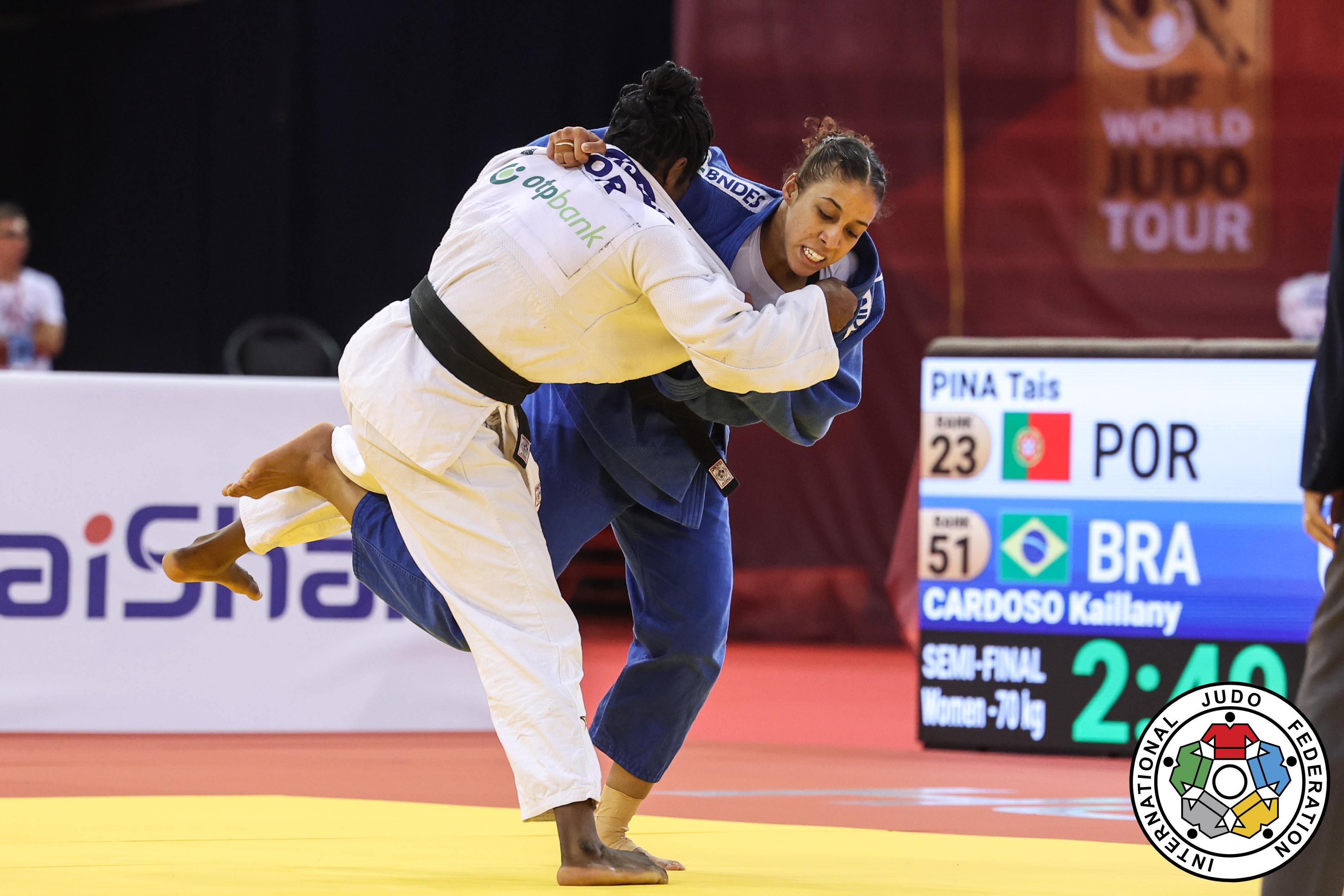 Kaillany Cardoso é vice-campeã da -70kg no Grand Slam de Budapeste; Mais três brasileiros competiram