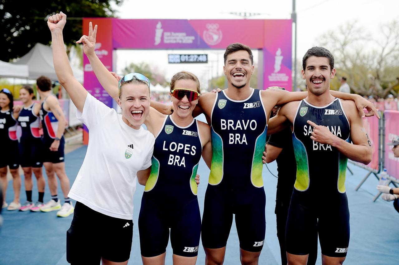 Triatlo brasileiro conquista o ouro no “Revezamento Misto” dos Jogos Sul-Americanos 2026