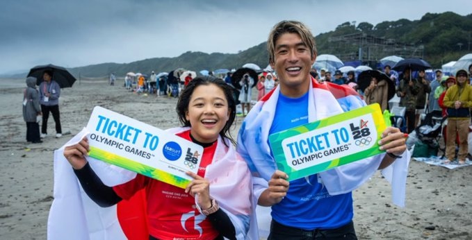 Japão fica com as duas vagas olímpicas do surfe nos Jogos Asiáticos