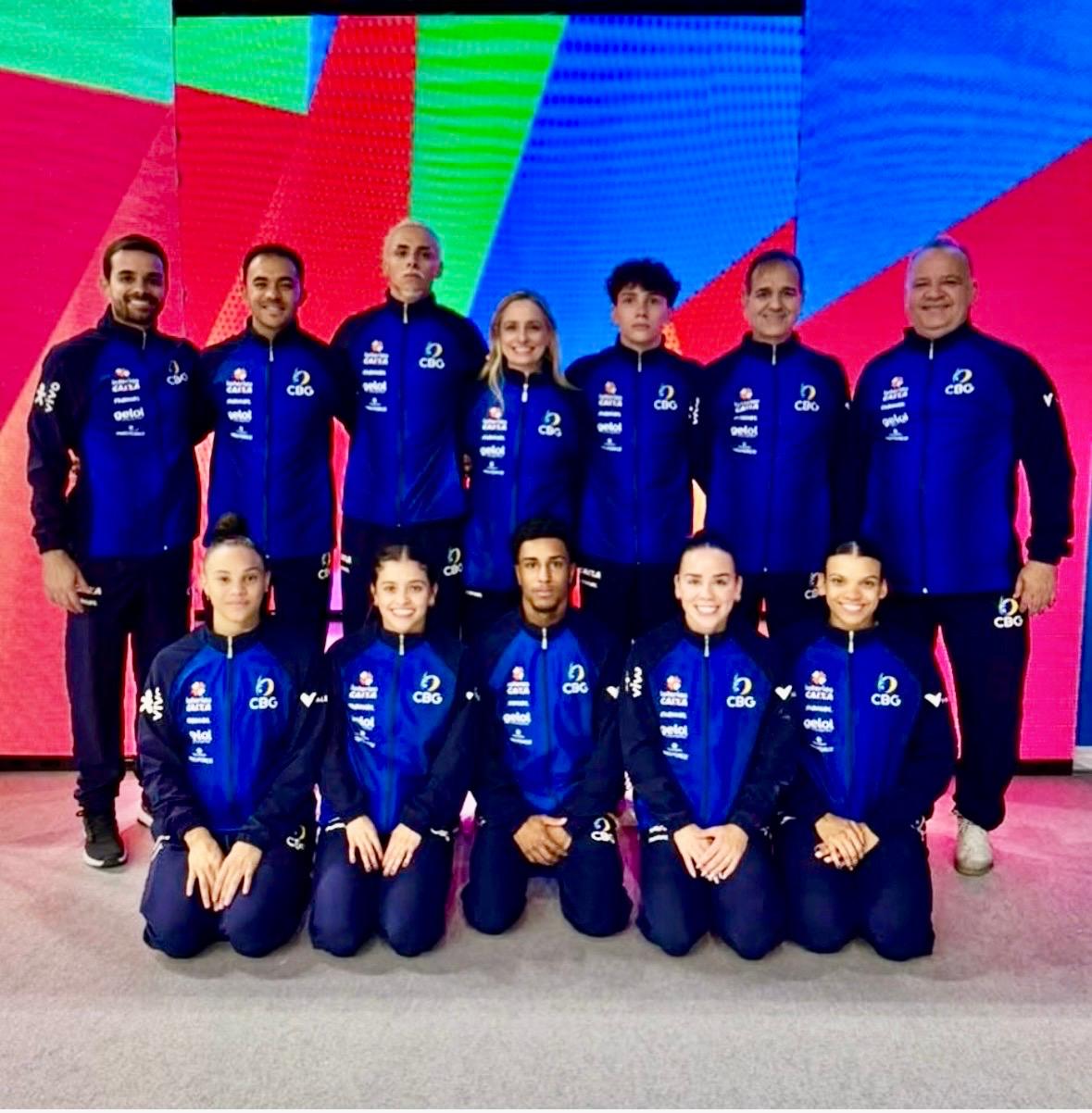 Ginastas brasileiros competem na etapa de Riccione da Copa do Mundo de Ginástica de Trampolim