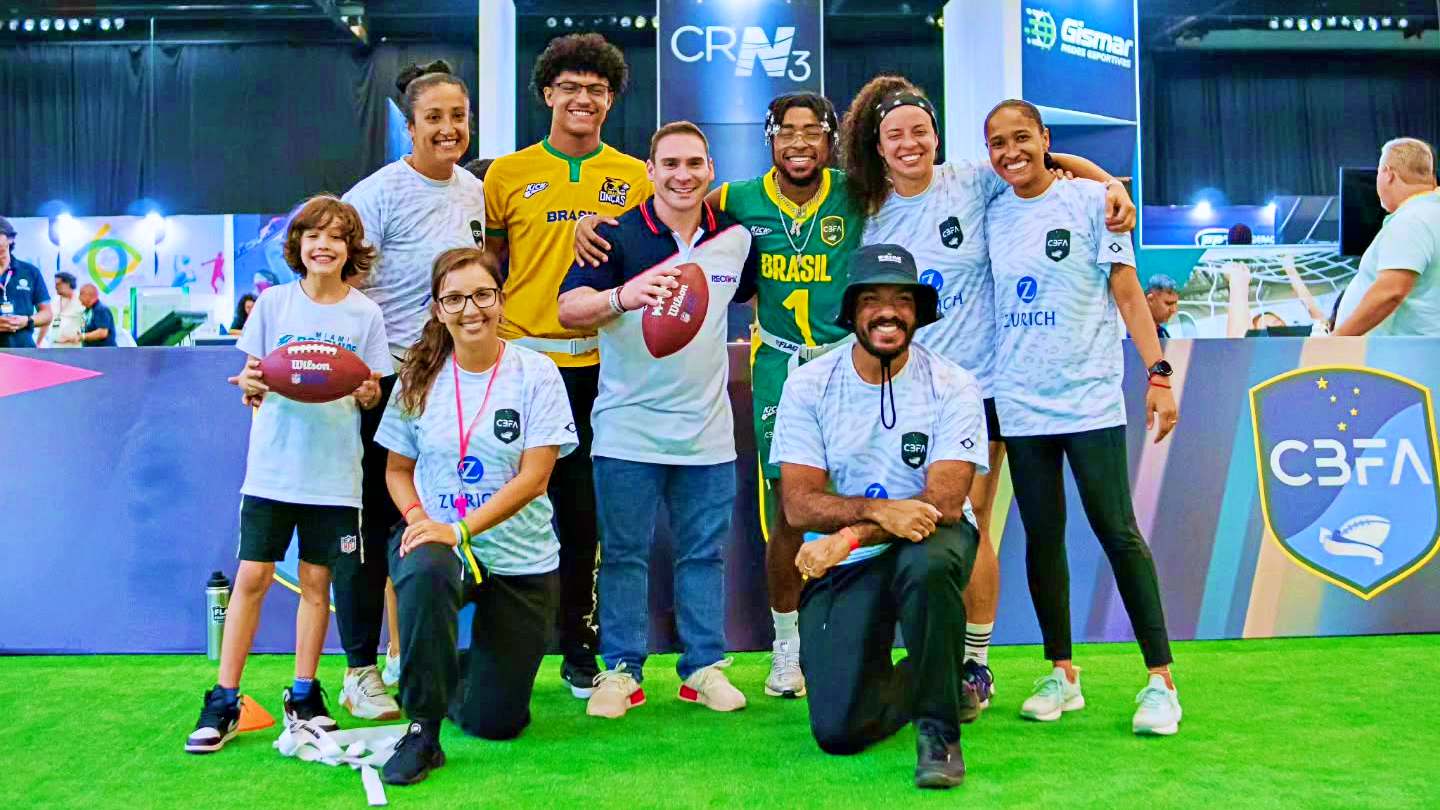 Arthur Zanetti foi um dos campeões olímpicos a participar da experiência com flag football na COB Expo 2026
