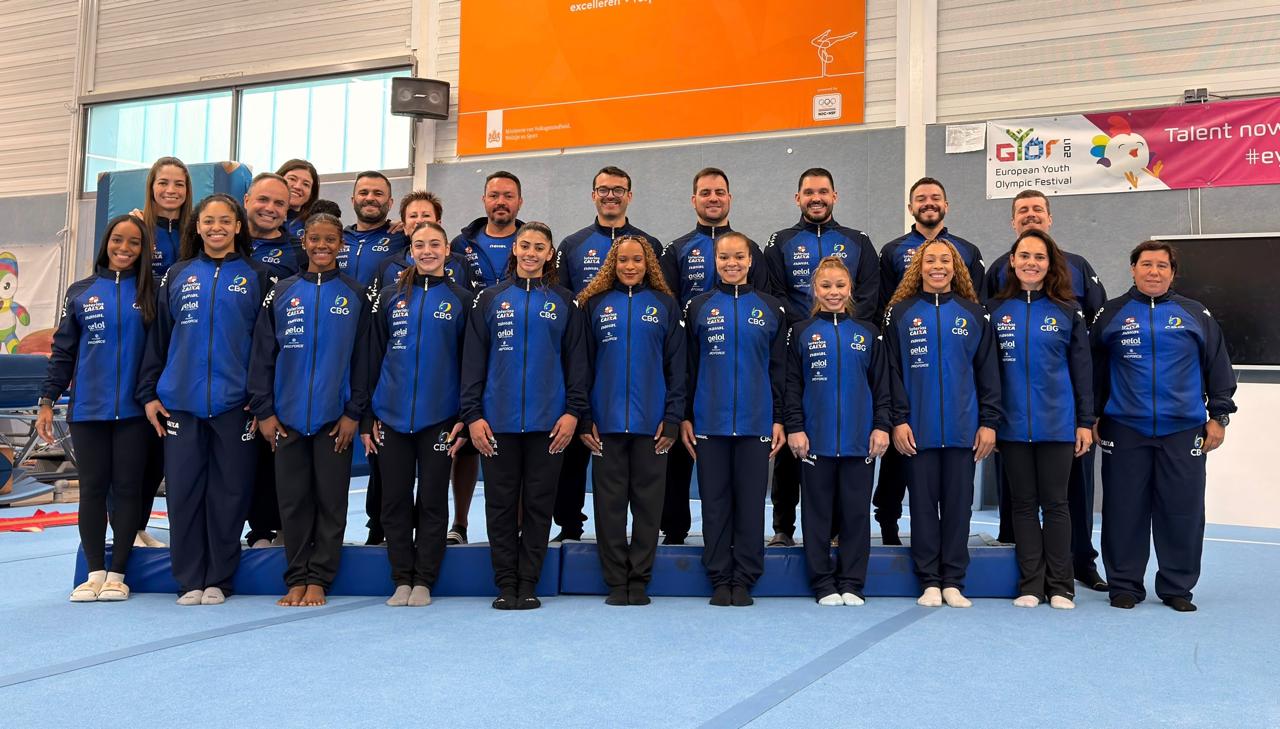 Seleções Brasileiras de Ginástica Artística encerram período de aclimatação para o Mundial em Roterdã